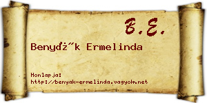 Benyák Ermelinda névjegykártya